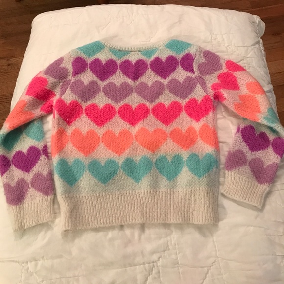 Girls Multicolored Heart Sweater - Picture 2 of 3
